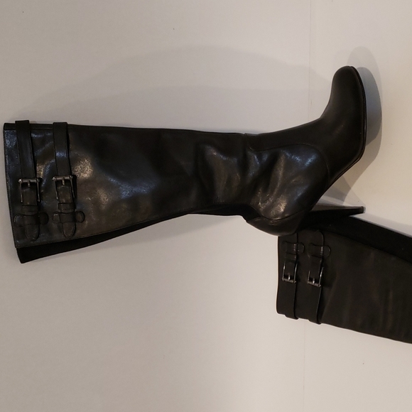 Cole Haan Air Jalisa Black Leather boots with Suede, slide zipper closur - Picture 12 of 16